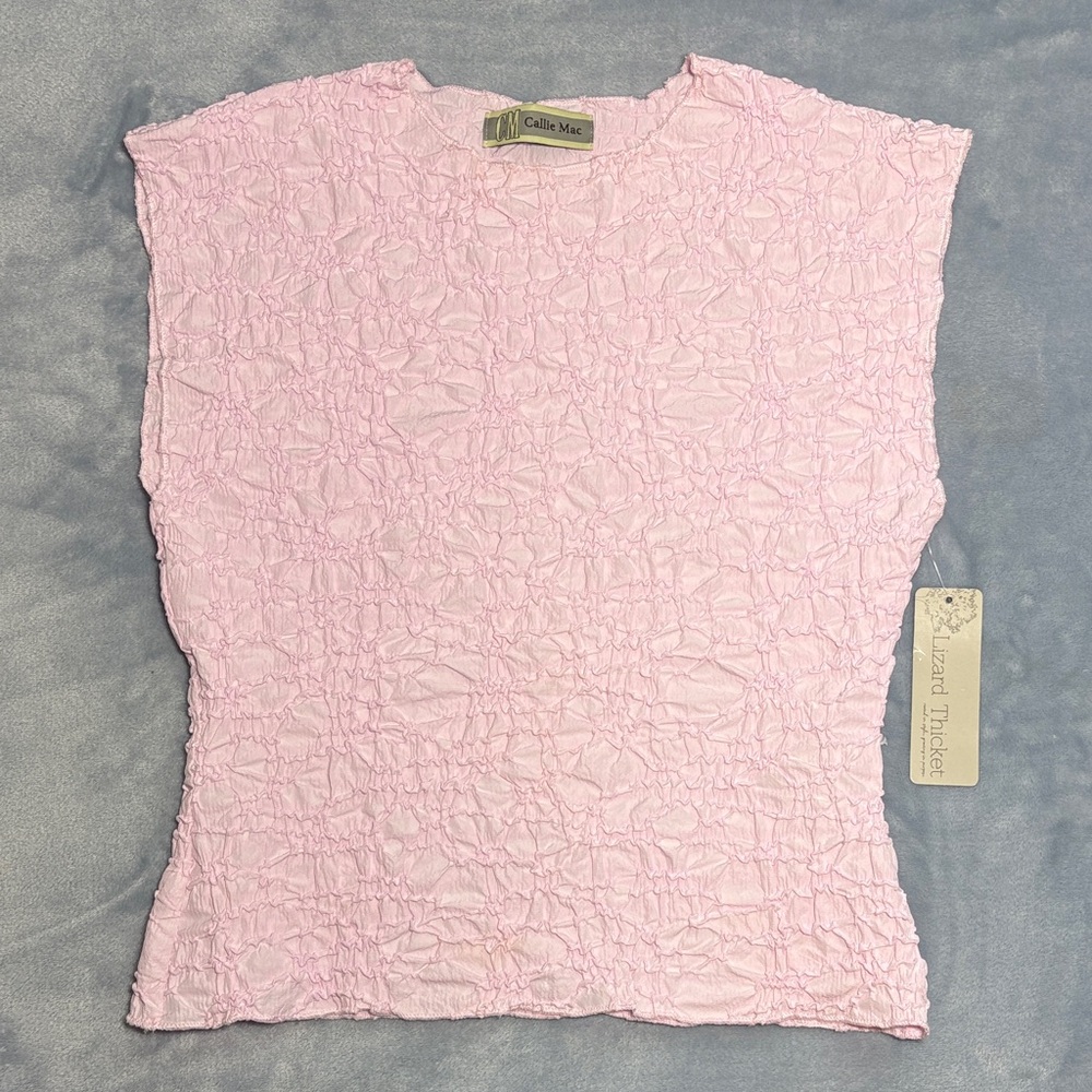 Callie Mac Light Pink Crinkle Top